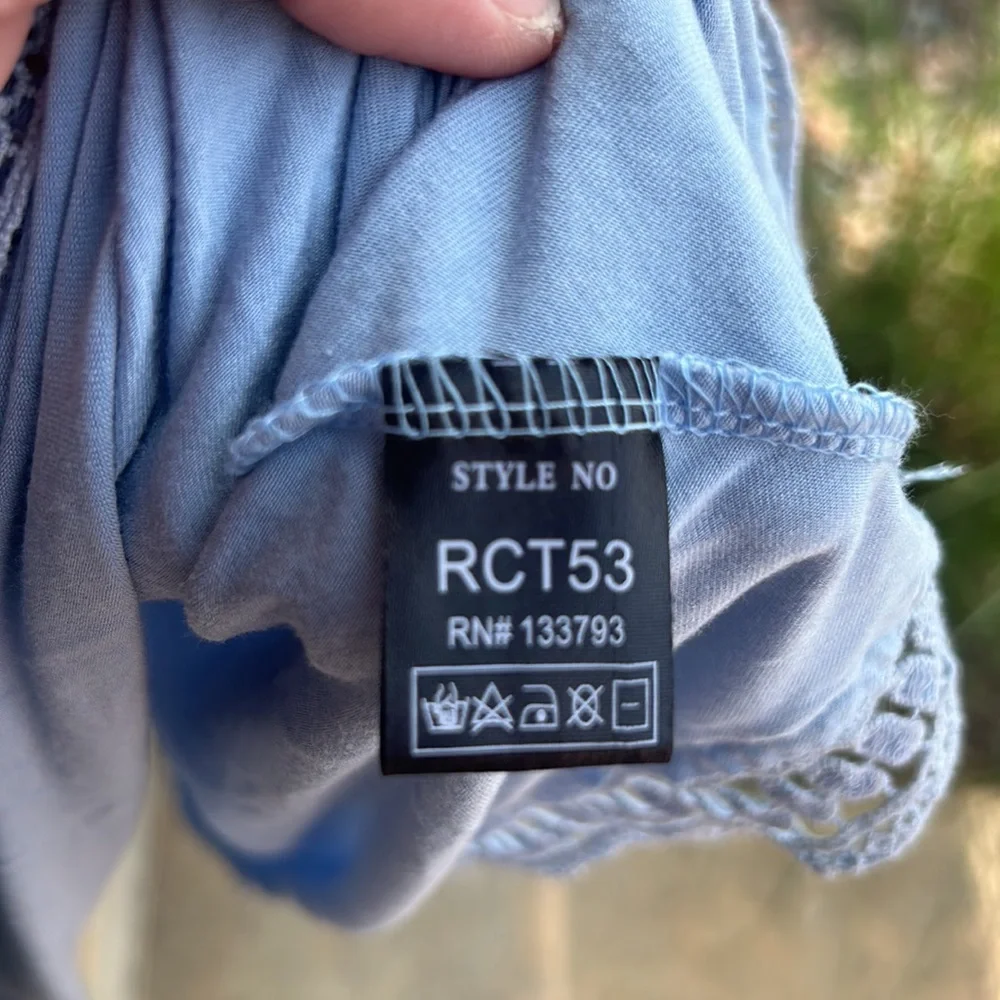 POL Ladies S Oversized Embellished Blue Gray Tank Top